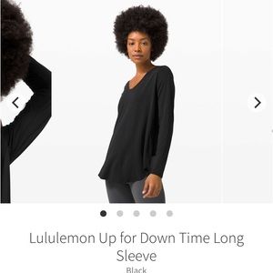 NWT lululemon up for down time long sleeve size 8 black